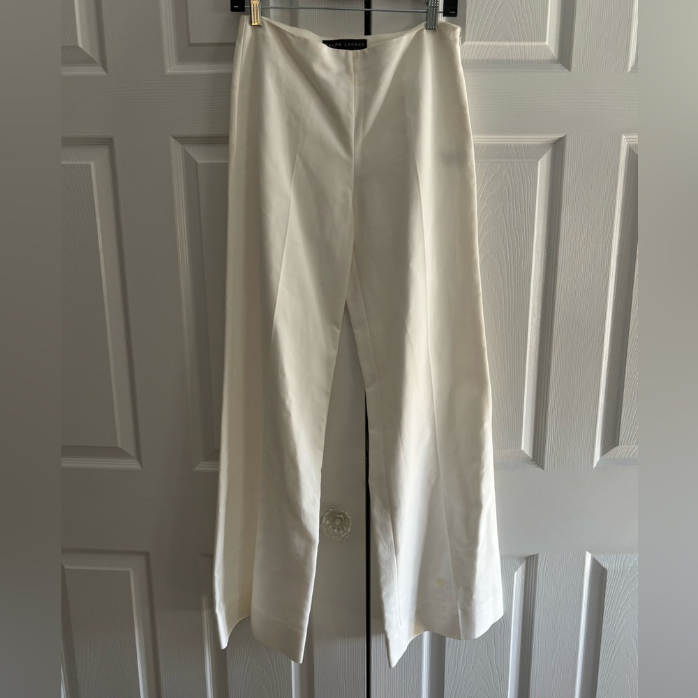 Ralph Lauren Cream Wide-Leg Trousers